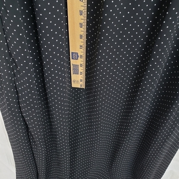 Who What Wear Black Polka Dotted Sheer Sleeve Button Up Maxi Dress w/Slip Sz L - Picture 8 of 9